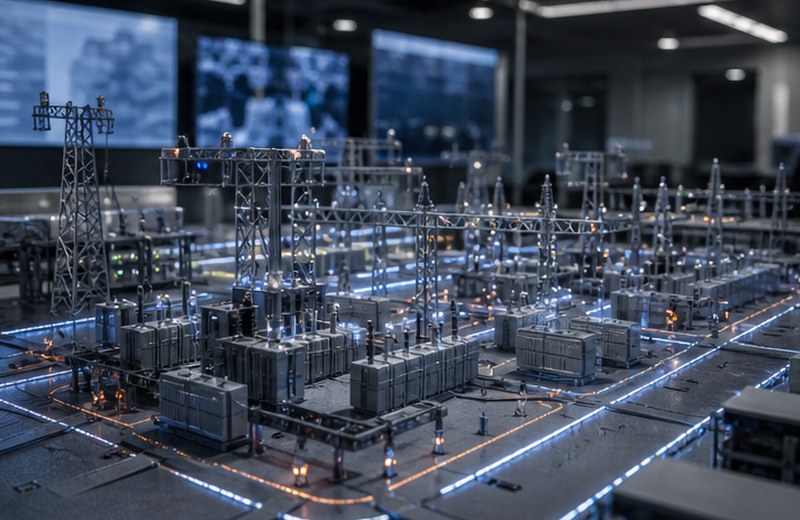 Cinematic laboratory, server-room, or power-equipment thumbnail for Source 051.
