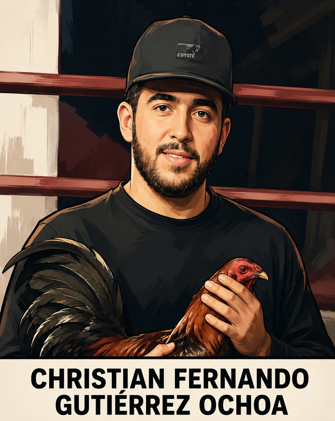 Editorial portrait illustration of Christian Fernando Gutierrez Ochoa.