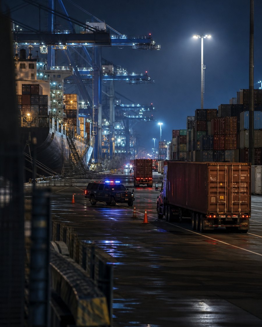 Editorial rail photo for Ports turn local violence into global commerce.